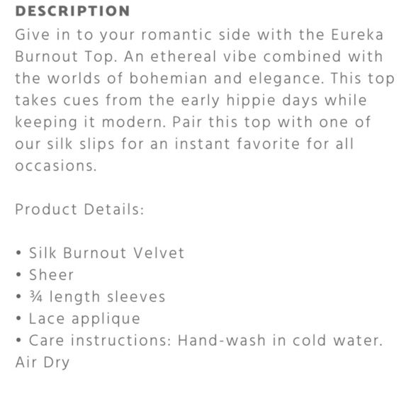 JOHNNY WAS Eureka Burnout Lace Top in Black S - Picture 5 of 9